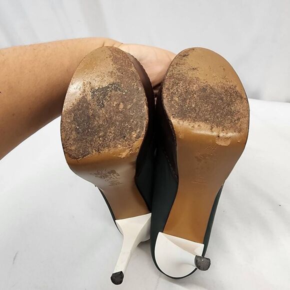 Marni Women's EU 35.5 US 5 Green Satin Wooden Platform High Heels - Picture 6 of 9